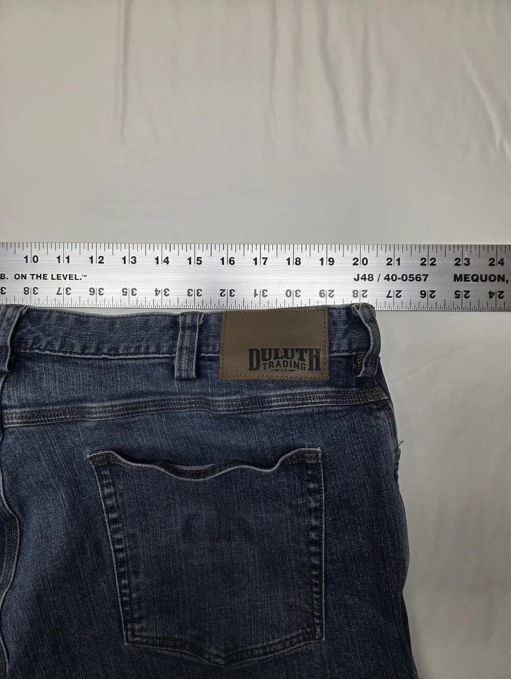 Duluth Trading Flex Ballroom Jeans Mens 42x28 Relaxed Fit Blue Denim